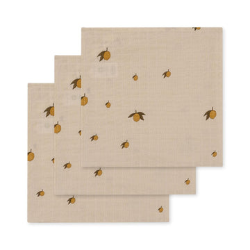 Tetradoeken 3 pack muslin cloth - Lemon